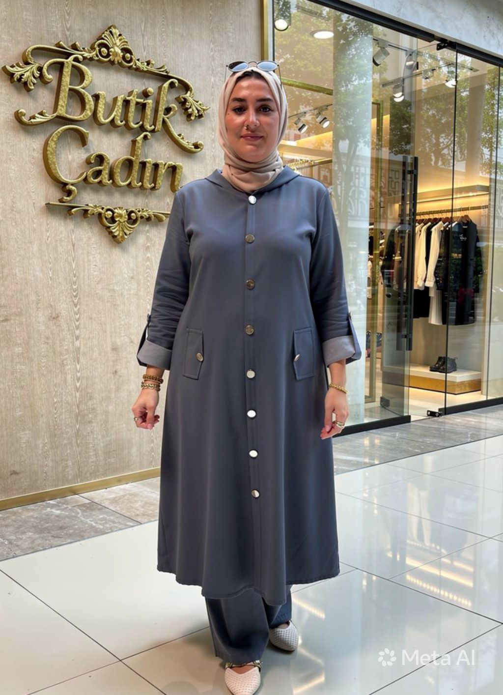 İkili Tensel Kot Elbise Takım