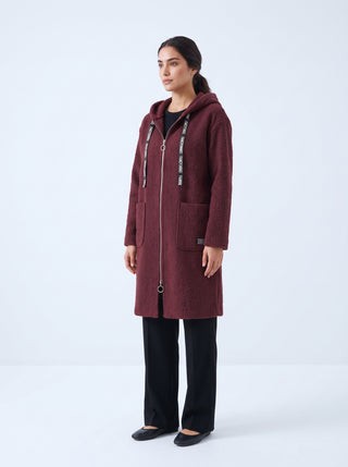 Buklet Hırka - Bordo - Butik Çadırı büyük beden buklet hırka