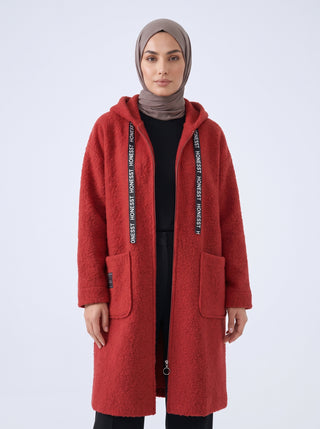 Buklet Hırka - Kırmızı - Butik Çadırı büyük beden buklet hırka